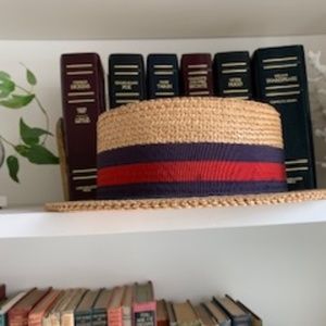 Vintage Straw Boater Hat Italy